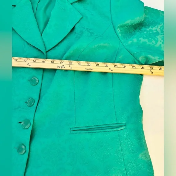 SAG HARBOR AQUA GREEN 5 BUTTON LINED LONG SLEEVES TWO FRONT POCKETS PLUS 24 W - Picture 10 of 13